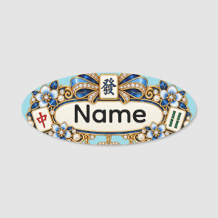 Étiquette de nom Mahjong