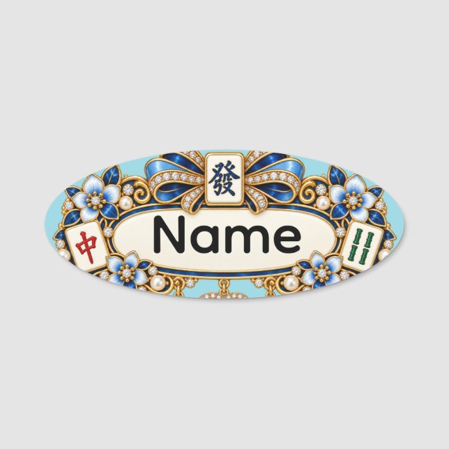 Étiquette de nom Mahjong (Devant)
