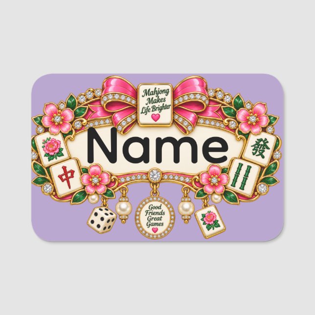 Étiquette de nom Mahjong (Devant)