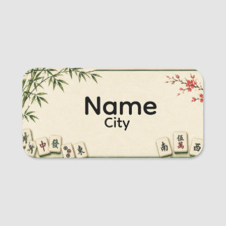 Étiquette de nom Mahjong