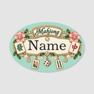 Étiquette de nom Mahjong