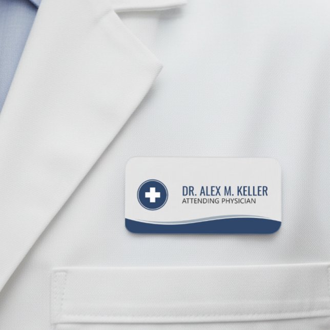 Étiquette de nom médicale | ID de vague clinique b (Créateur téléchargé)