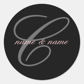 Étiquette de nom monogramme C