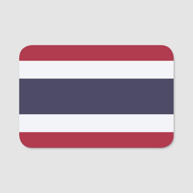 Étiquette de nom patriotique avec drapeau de Thaïl (Devant)