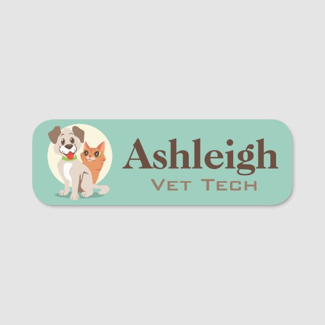 Étiquette de nom pour entreprise de animaux de com (Devant)