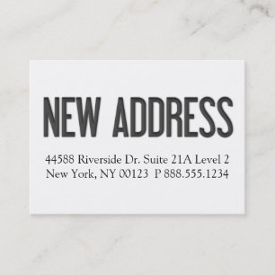 Étiquette de notification « Nouvelle adresse »