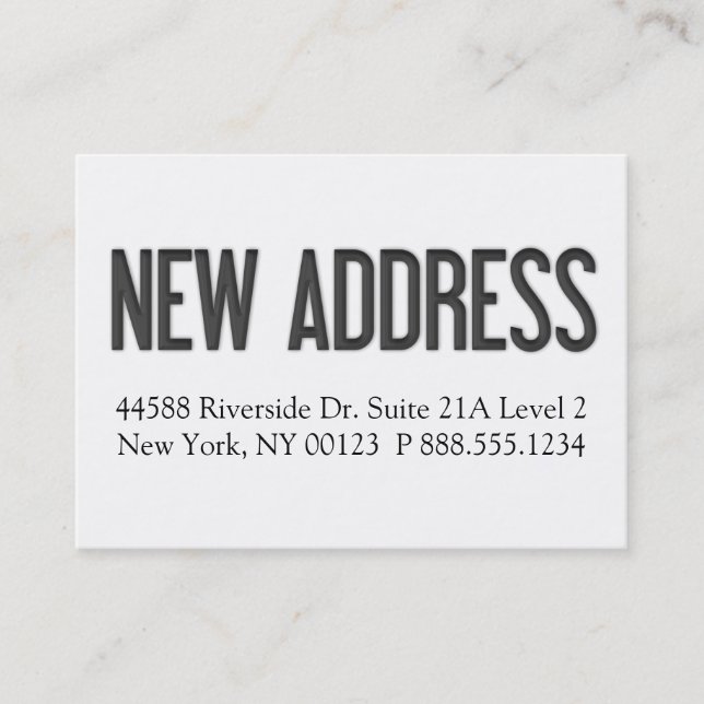 Étiquette de notification « Nouvelle adresse » (Devant)