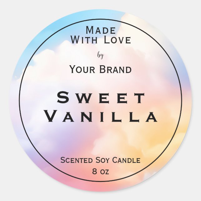 Étiquette de packaging de produit Pastel Fait Avec (Devant)