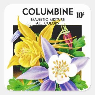 Étiquette de paquet de graine de Columbine