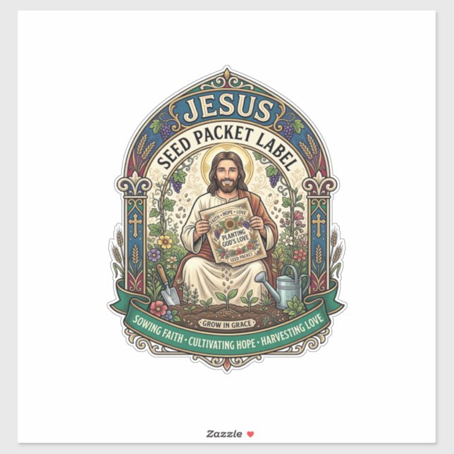 étiquette de paquet de graines de Jésus étiquette  (Feuille)