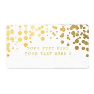 Étiquette de paquet moderne avec confettis à feuil