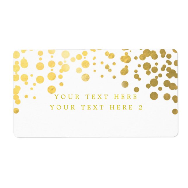 Étiquette de paquet moderne avec confettis à feuil (Devant)