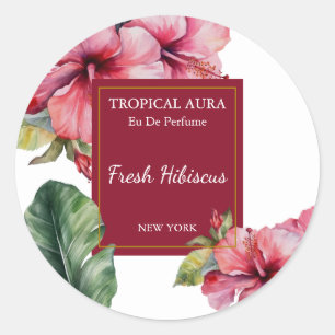 Étiquette de parfum d'Hibiscus