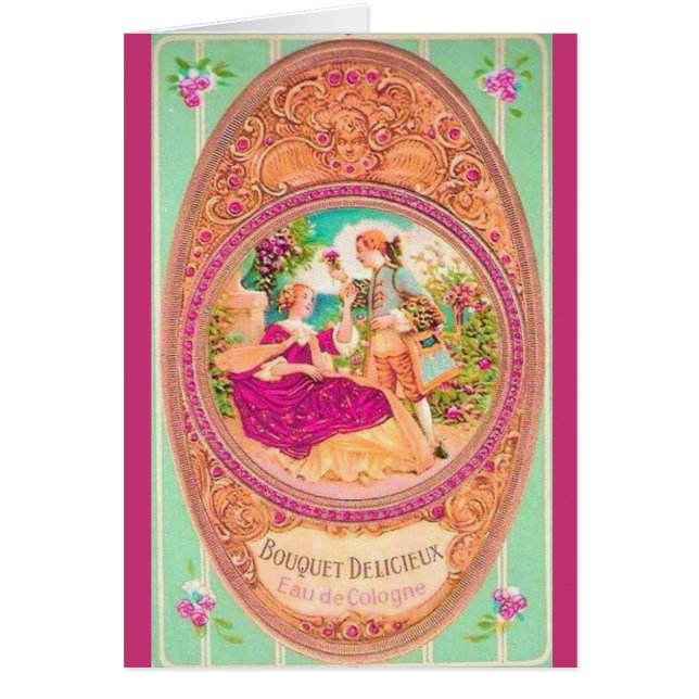 Étiquette de parfum victorien colonial français (Devant)