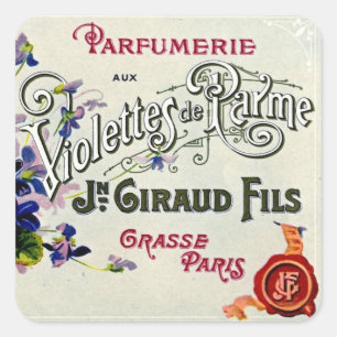 Étiquette de parfum violette française