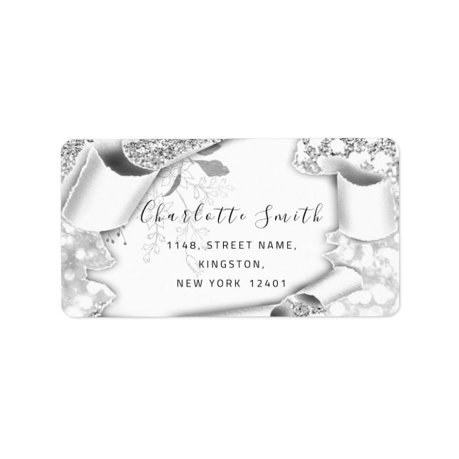 Étiquette de Parties scintillant de Mariage 3D  de (Devant)