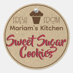 Étiquette de pâtisserie Kraft Papier Rhinestone Cu