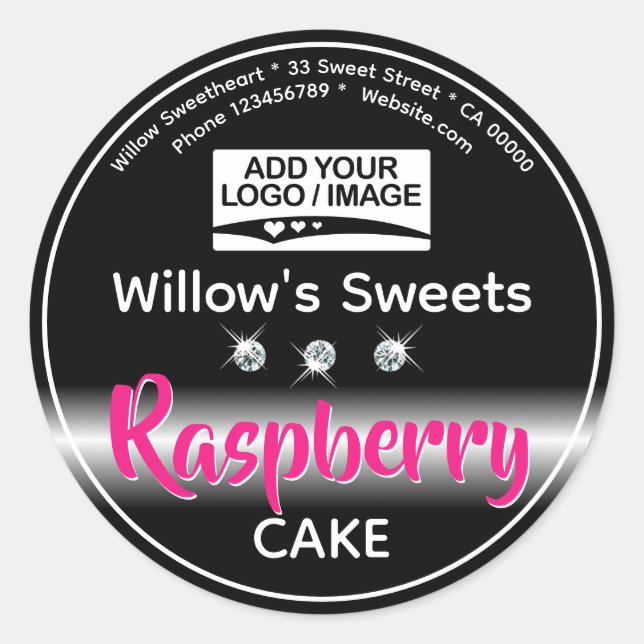 Étiquette de pâtisserie moderne en pierre noire (Devant)