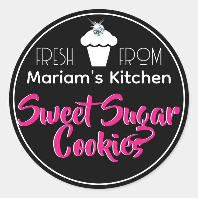 Étiquette de pâtisserie moderne en pierre noire (Devant)