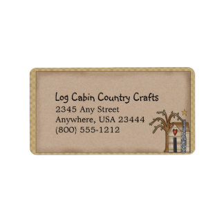 Étiquette de pays principal rustique du Cabine de 