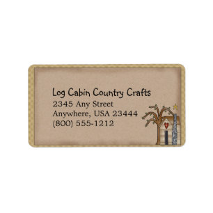 Étiquette de pays principal rustique du Cabine de