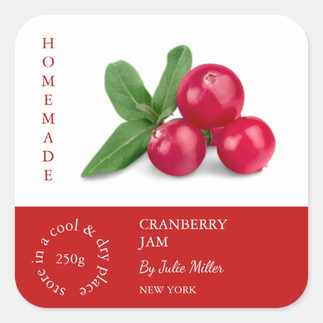 Étiquette de petites entreprises Cranberry (Devant)