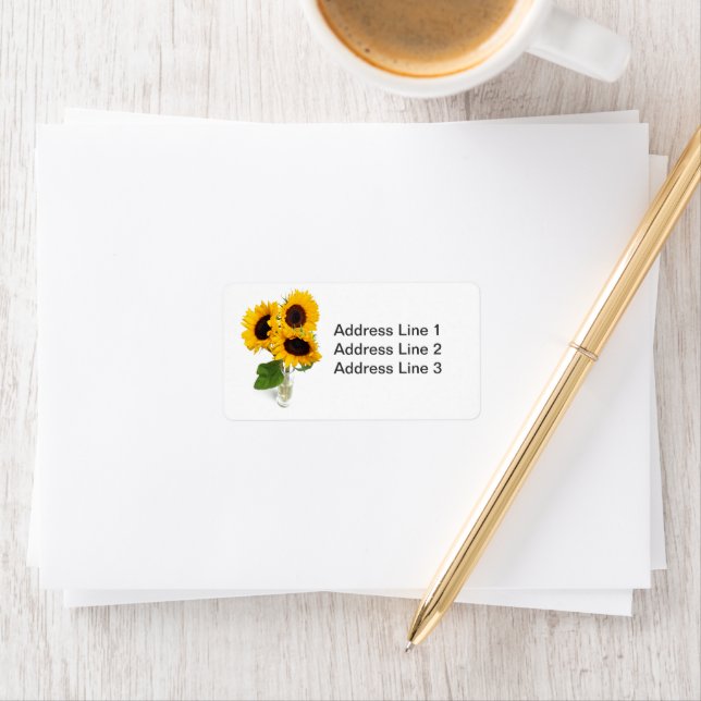 Étiquette de photo de tournesols (En situation)