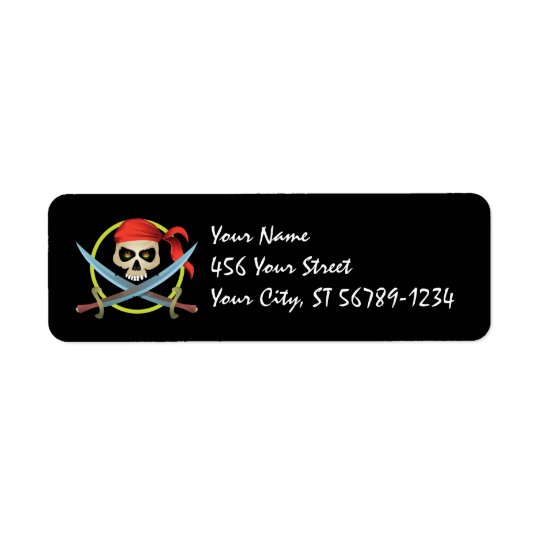 étiquette de pirate du crâne 3D