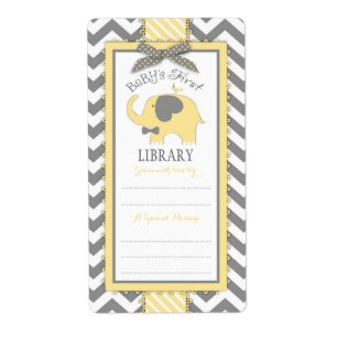 Étiquette de plaque de cravate d'éléphant jaune Ch