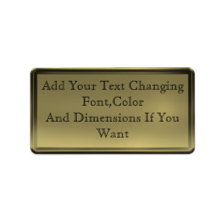 Étiquette de plaque d'or