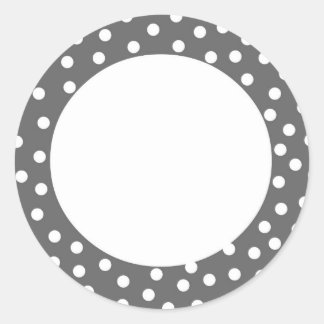 Étiquette de point de Polka gris