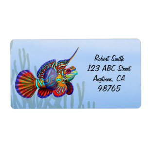 Étiquette de poissons Mandarin Dragonet