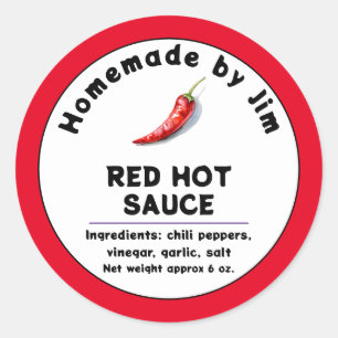 Étiquette de poivre de sauce chaud rouge moderne