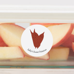 Étiquette de pommes de terre sucrées Kawaii avec n