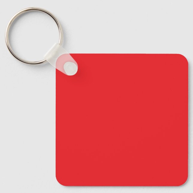 Étiquette de porte-clés carré rouge vierge sur sur (Recto)