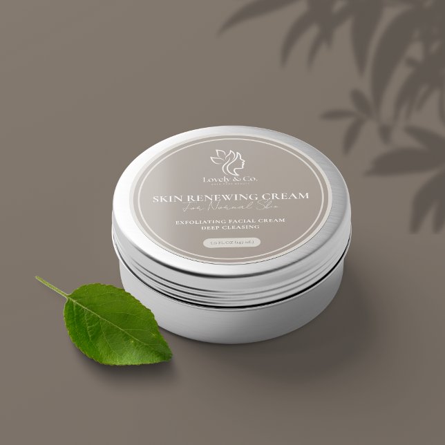 Étiquette de pot cosmétique de salon de beauté bei (Créateur téléchargé)