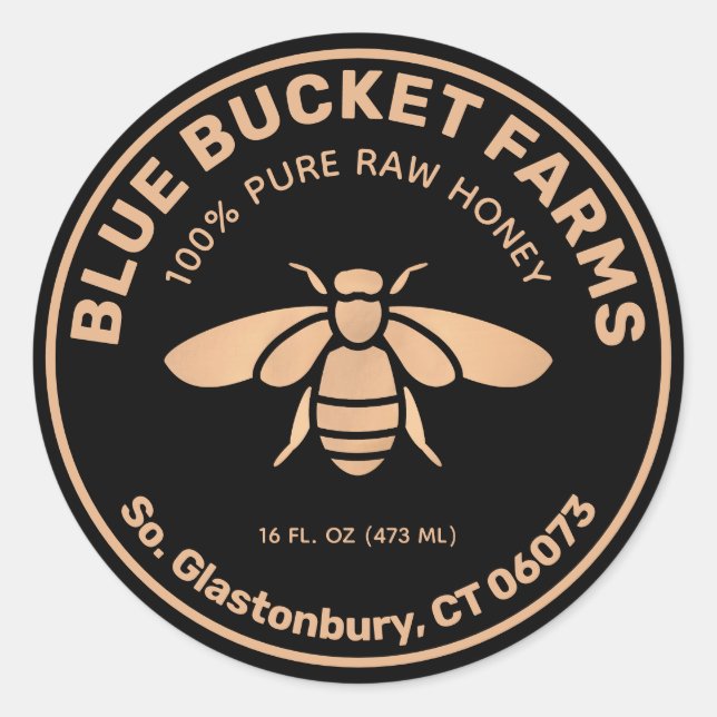 Étiquette de pot d'abeilles de miel fait maison (Devant)