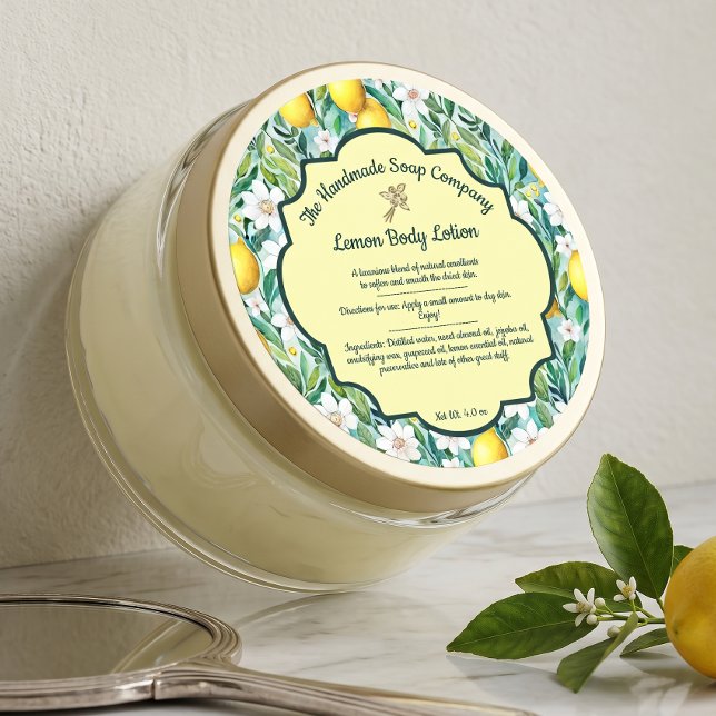 Étiquette de pot de beurre corporel au citron (Créateur téléchargé)