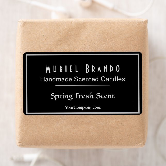 Étiquette de pot de bougie Elegant Candle Company  (En situation)