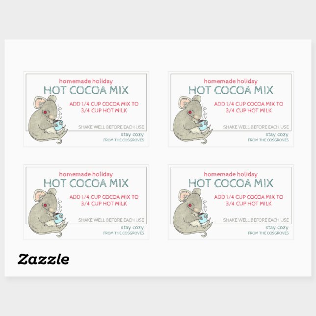 Étiquette de pot de cacao chaud des Fêtes fait mai (Feuille)