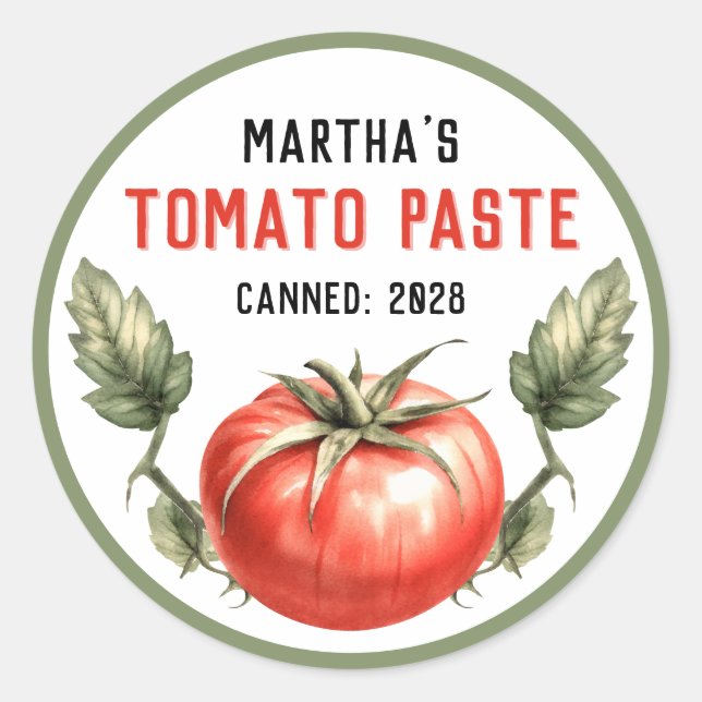 Étiquette de pot de concentré de tomates à l'aquar (Devant)