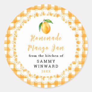 Étiquette de pot de confiture de mangue maison