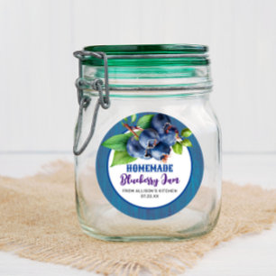 Étiquette de pot de confiture de myrtille bleu rus