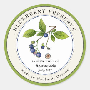 Étiquette de pot de confiture de myrtille vintage 