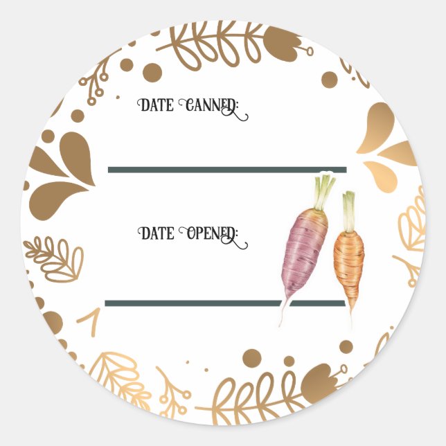 Étiquette de pot de conservation de carottes fait  (Devant)