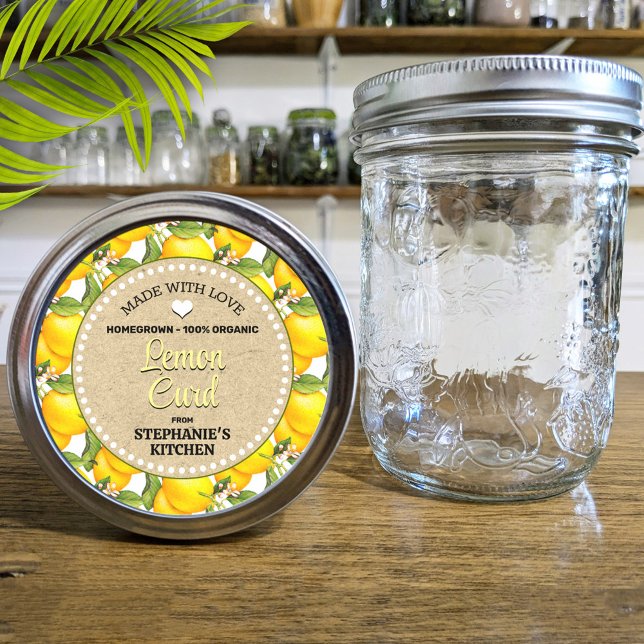 Étiquette de pot de conservation de citrons (Créateur téléchargé)