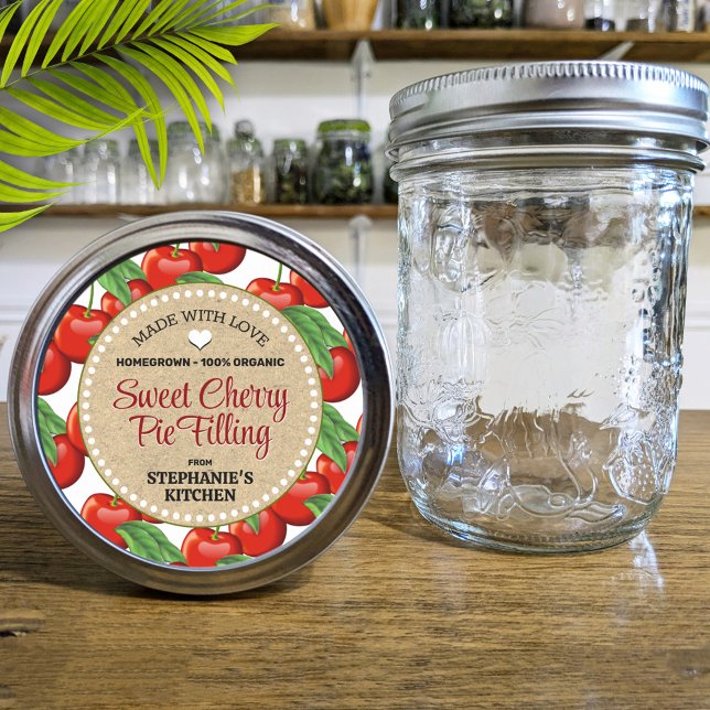 Étiquette de pot de conserve de cerises (Créateur téléchargé)