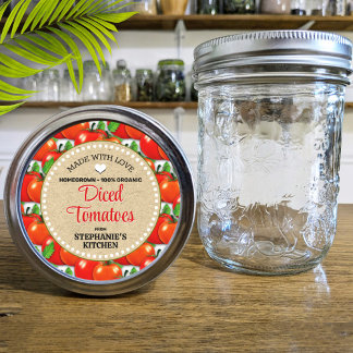 Étiquette de pot de conserve de tomates