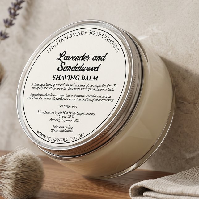 Étiquette de pot de cosmétiques blanc avec ingrédi (Créateur téléchargé)