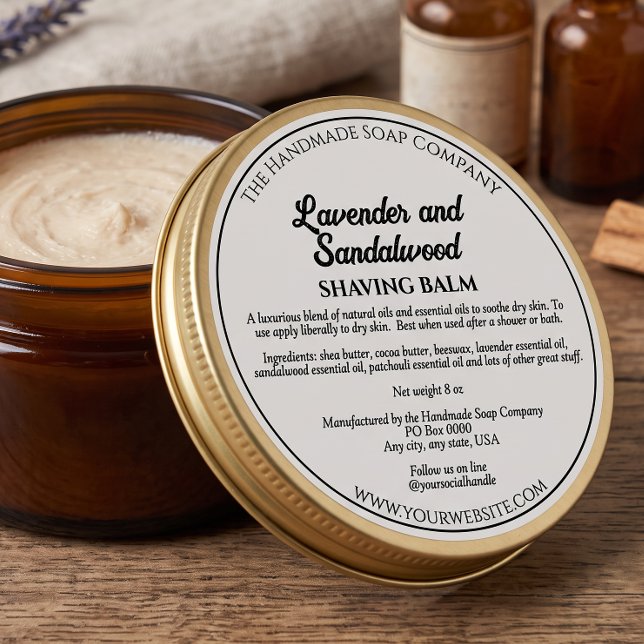 Étiquette de pot de cosmétiques blanc avec ingrédi (Créateur téléchargé)